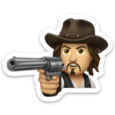 Johnny depp gun sticker