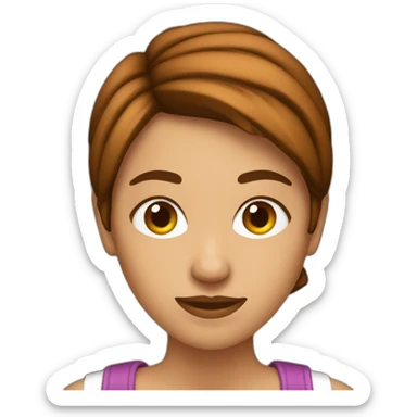 mujer castaña con ojo marrones bronceada sticker