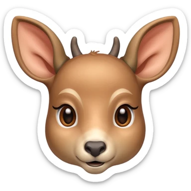 Doe face with little horn make it a little thinner sticker