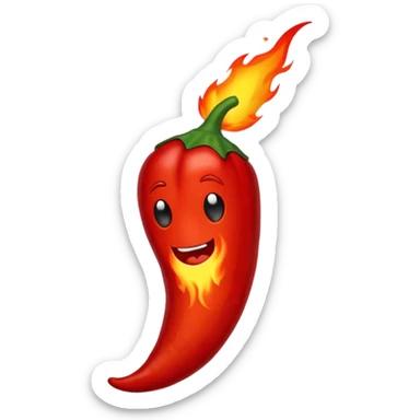 red hot chili pepper with fire sticker