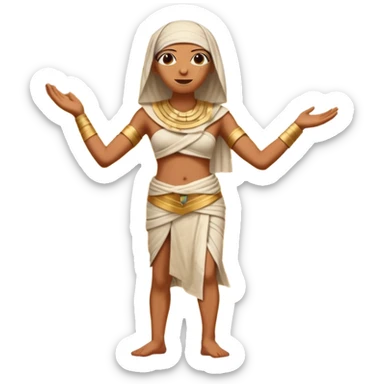 mummy dancing in front of Egyptian pyramid sticker