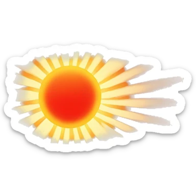 sun red sun rays sticker