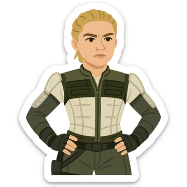 flat toon yelena belova played by florence pugh, marvel sticker