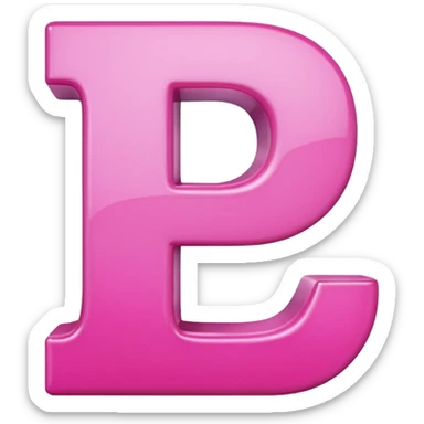 mix color pinks 3d letter p sticker