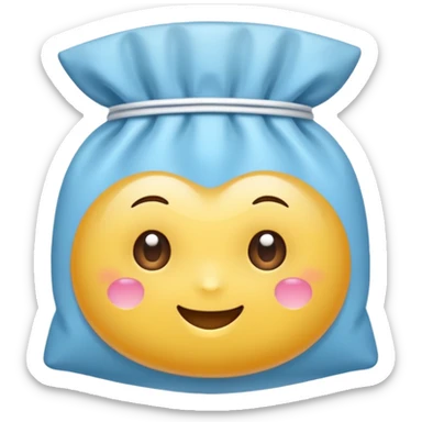 sachet de levure, style kawaii, yeux brillants sticker