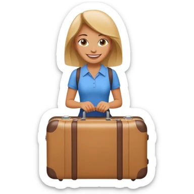 mujer viajando un equipaje de mano sticker