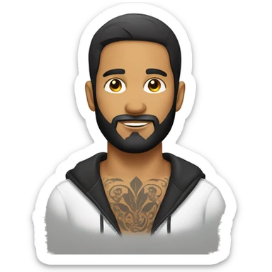 Hispanic man with beard and tattoos sticker