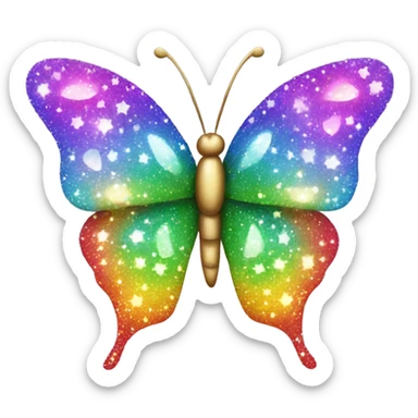 rainbow sparkle butterfly  sticker
