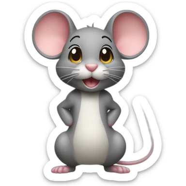 a mouse with a pumped-up booty sticker