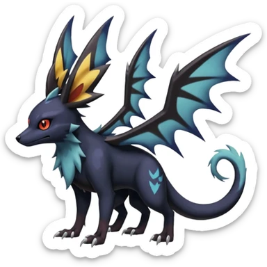 Spooky Nargacuga-Umbreon-Noibat-Noivern-Silvally-Pokémon-Fakémon-fusion (full body) sticker