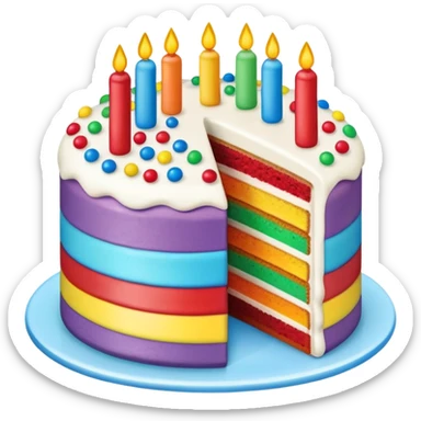 rainbow cake sticker