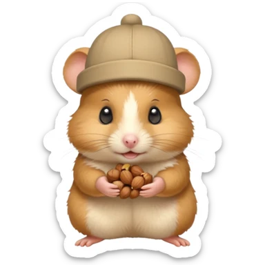 hamster holding nutz ith hat sticker