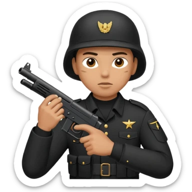 soldier shooting, black combat clothes 













 sticker
