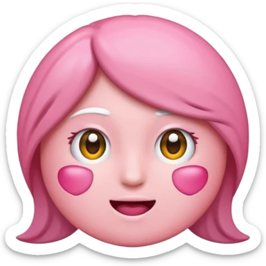 Coração metade rosa e metade branco sem borda emoji sticker