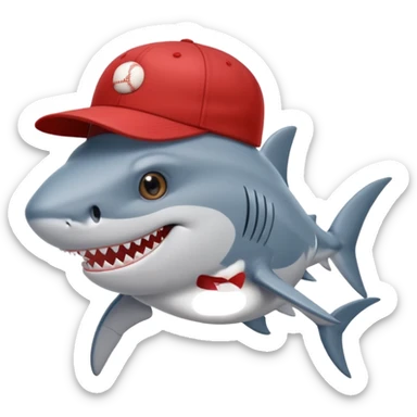 un requin avec une casquette sticker