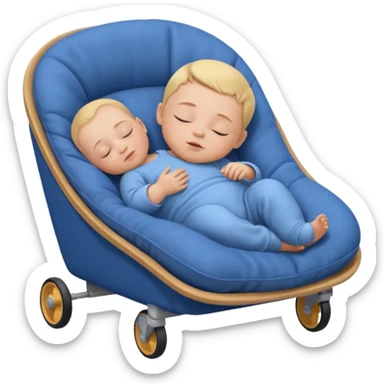 Sleeping like a baby in small sleeping chair and that chair have small wheels sticker