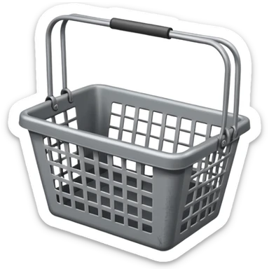 empty shopping basket metal gray sticker