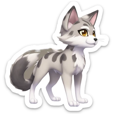 Kemono-style, Chibi, Anthro-Fur-Sona-Fakémon, Full Body sticker