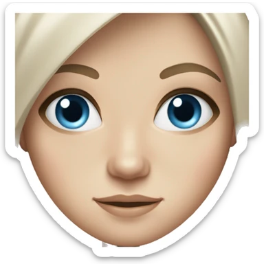 White girl with freckles and blue eyes and long eyelashes with shoulder length dirty long hair  sticker