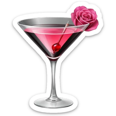 🍸+🍹🖤+🌹 (the liquid is black)  sticker