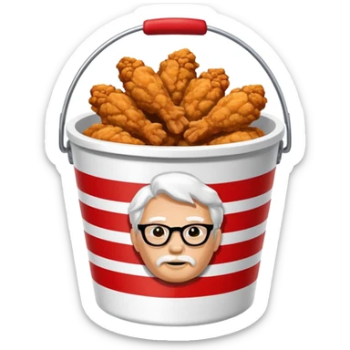 kfc bucket white and red stripes sticker
