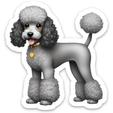 Dog Standart Poodle full body sticker