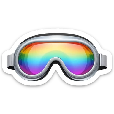 silver simulation rainbow visor goggles sticker