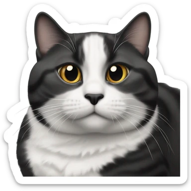 Thomas the cat black and white tortoishel sticker