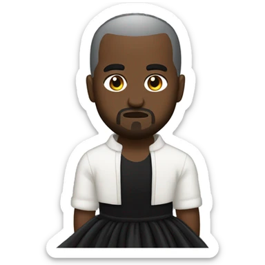 Kanye west wearing a black tutu sticker