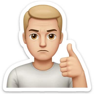 Straight face while doing a thumbs down sticker