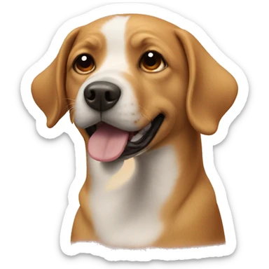 A dog another dog’s head  sticker