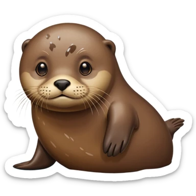 A seal with a otter  sticker