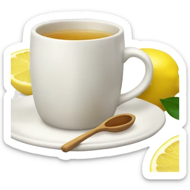 Hot winter tea with lemon and honey  sticker