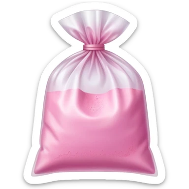 Clear Plastic bag with pink powder sticker