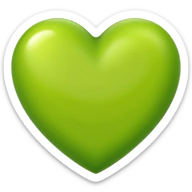 lime green heart sticker