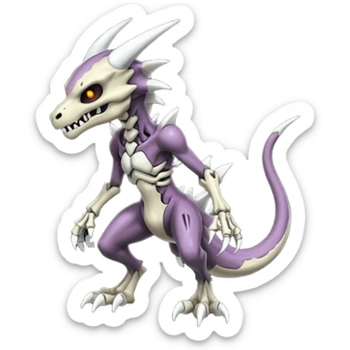 Shiny Badass Edgy Dark Evil Spectral Dusky Spooky Skeletal Cool Hot Stylish Handsome Duskull-Marowak-Darkrai-Genesect-Fakémon-fusion (full body) sticker