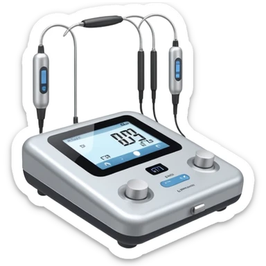 equipo de electroterapia con dos electrodos sticker