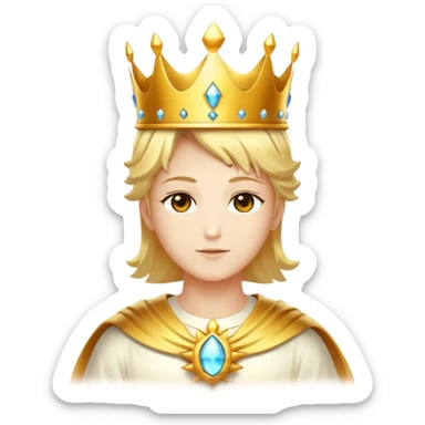 god mode avatar with divine aura and crown sticker