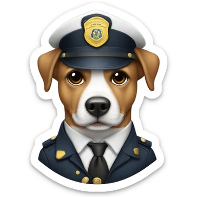 Chien, habillé en policier sticker