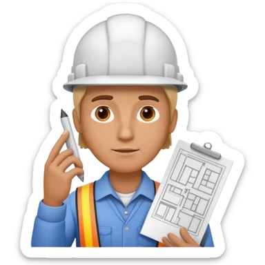 thinking architect that holds architecture plan sticker