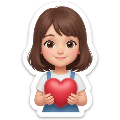 сердечко держит девочка sticker