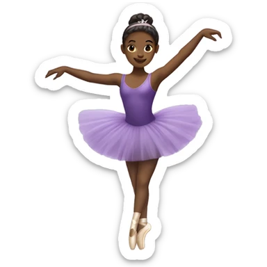 Black girl ballerina in purple tutu sticker