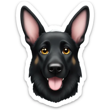 All black German shepherd with bunny ears sticker