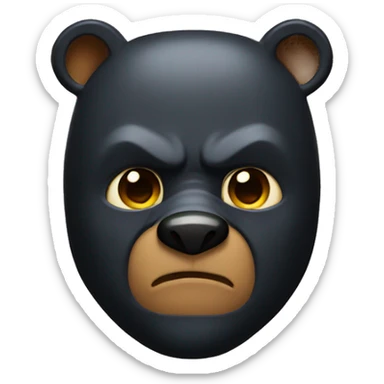 A bear with a batman mask sticker