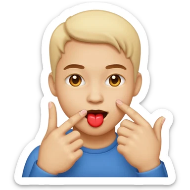 Emoji enamorado mordiéndose el dedo sticker