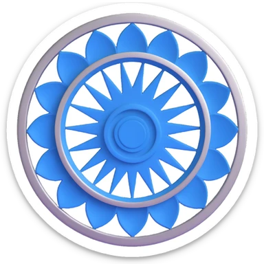 3D circular pattern, blue-silver, circular motif, Aixam style, without brand name sticker