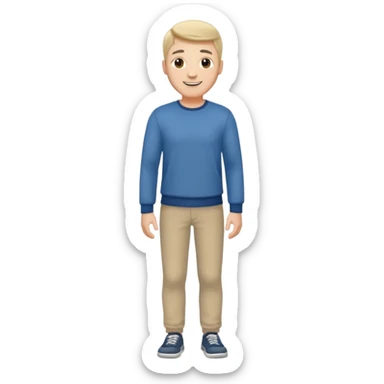 white man dressed casually full body sticker