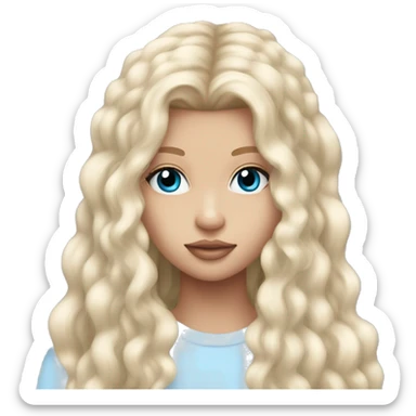 Loren Gray long hair blue eyes  sticker