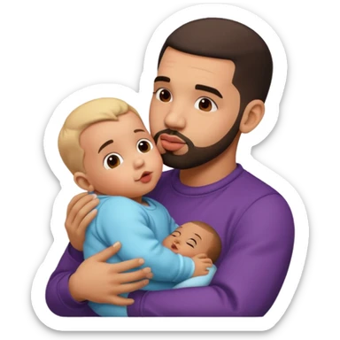 Drake kissing a baby sticker