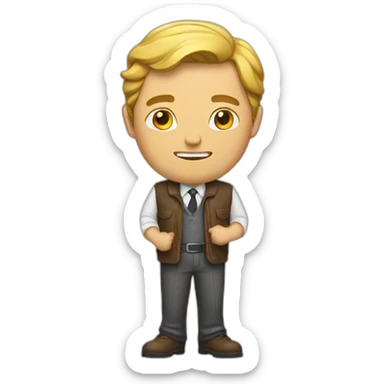 a man filing a movie sticker